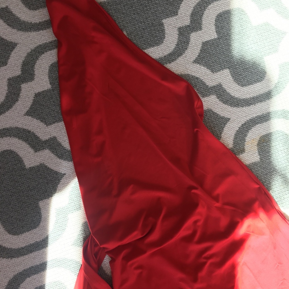 S (4) Red One Shoulder Maxi backless Dress Gown Formal - Picture 12 of 13